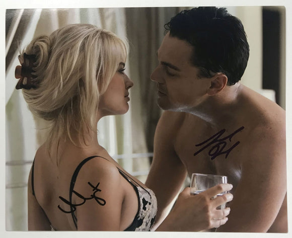 Margot Robbie & Leonardo DiCaprio Signed Autographed 