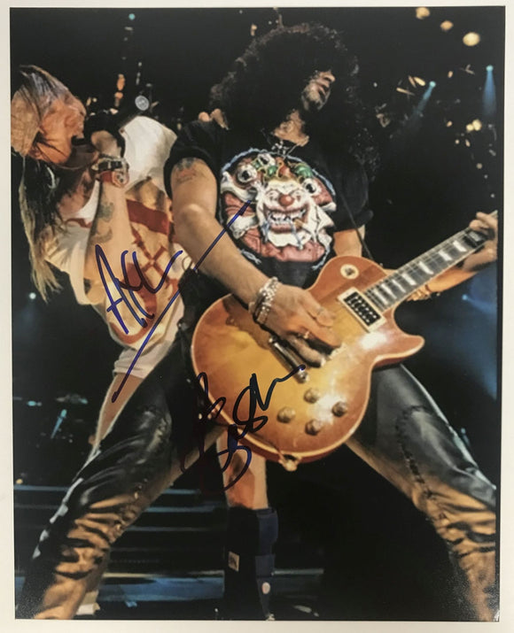 Axl Rose & Slash Signed Autographed 