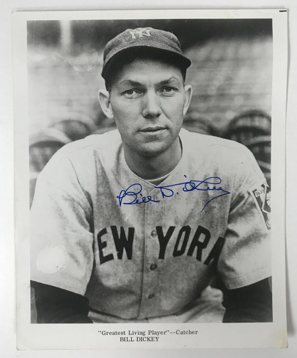 Bill Dickey (d. 1993) Signed Autographed Glossy 8x10 Photo New York Yankees - Mueller COA