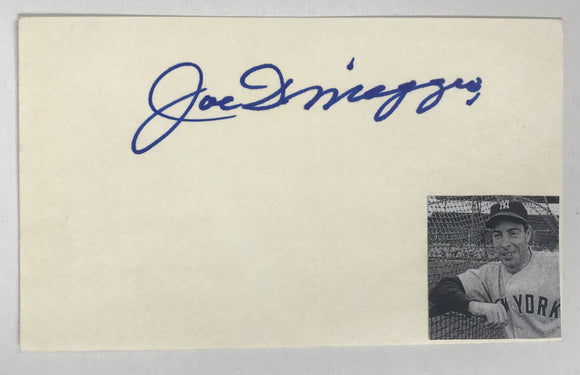 Joe DiMaggio (d. 1999) Signed Autographed Vintage 3x5 Index Card New York Yankees - Mueller COA
