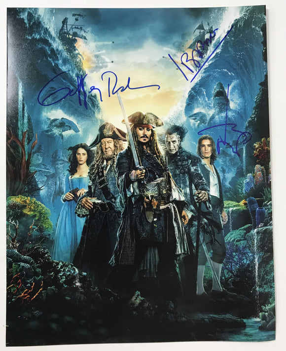 Johnny Depp, Javier Bardem & Geoffrey Rush Signed Autographed 