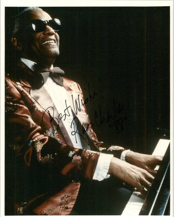 Ray Charles (d. 2004) Signed Autographed 8x10 Photo - COA Matching Holograms