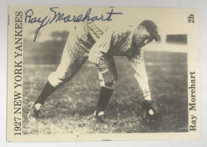 Ray Morehart (d. 1989) Signed Autographed 1975 TCMA Baseball Card - 1927 New York Yankees