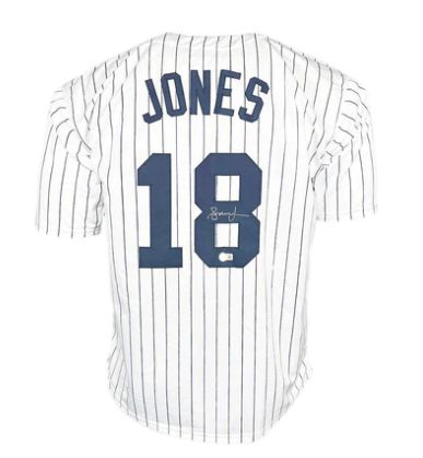 Andruw Jones Signed Autographed New York Yankees Pinstripe Baseball Jersey - Beckett BAS Authenticated