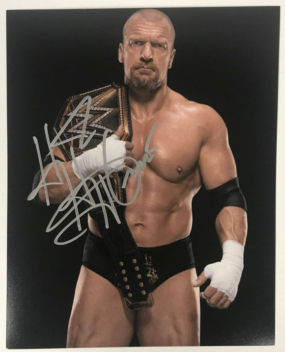 Triple H Signed Autographed WWE Glossy 8x10 Photo - Lifetime COA