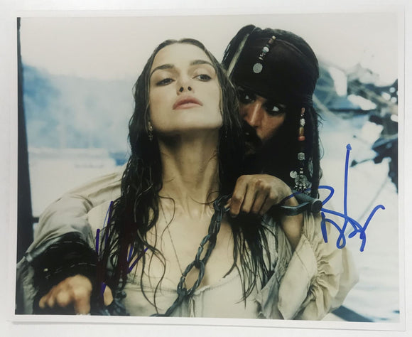 Johnny Depp & Keira Knightley Signed Autographed 