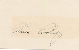 Calvin Coolidge (d. 1933) Signed Autographed Vintage 3x5 Index Card - Todd Mueller COA