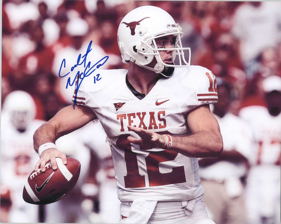 Colt McCoy Signed Autographed Glossy 8x10 Photo Texas Longhorns - COA Matching Holograms