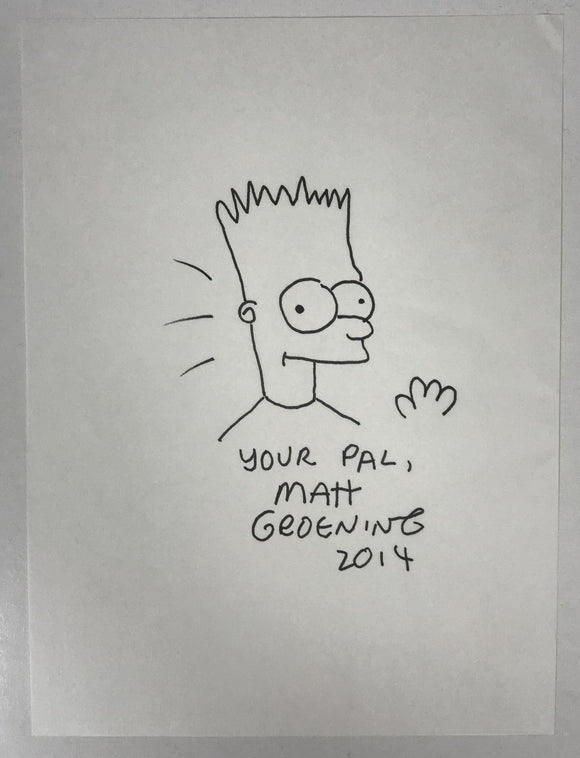 Matt Groening Signed Autographed 6x8 Original 