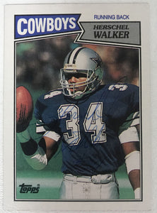 Herschel Walker Signed Autographed 1987 Topps Football Card - Dallas Cowboys