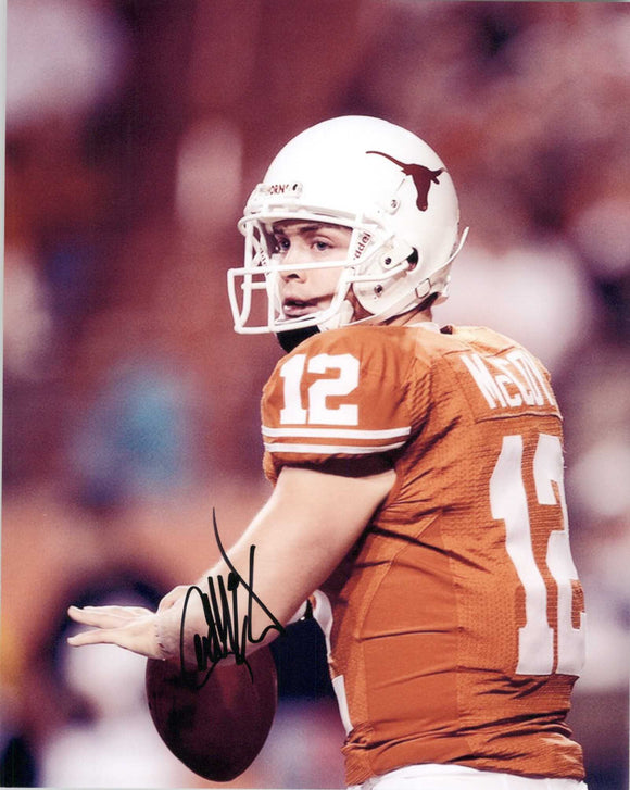 Colt McCoy Signed Autographed Glossy 8x10 Photo Texas Longhorns - COA Matching Holograms