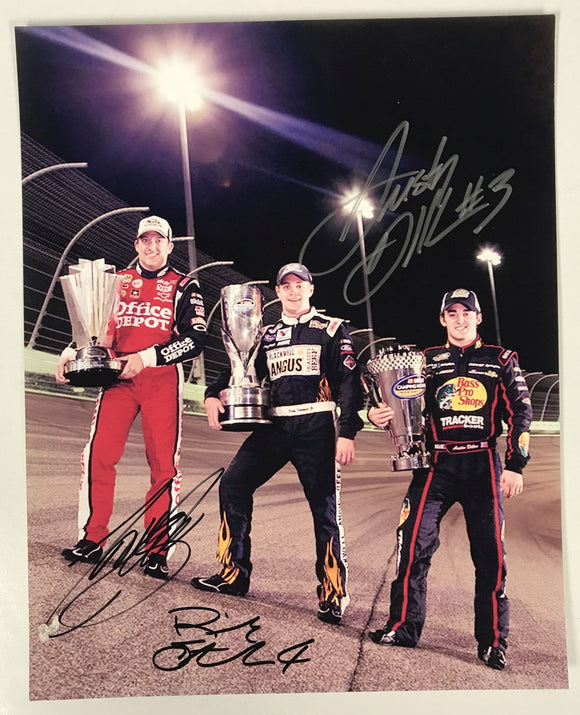 Austin Dillon, Tony Stewart & Ricky Stenhouse Jr. Signed Autographed NASCAR Glossy 8x10 Photo - Lifetime COA