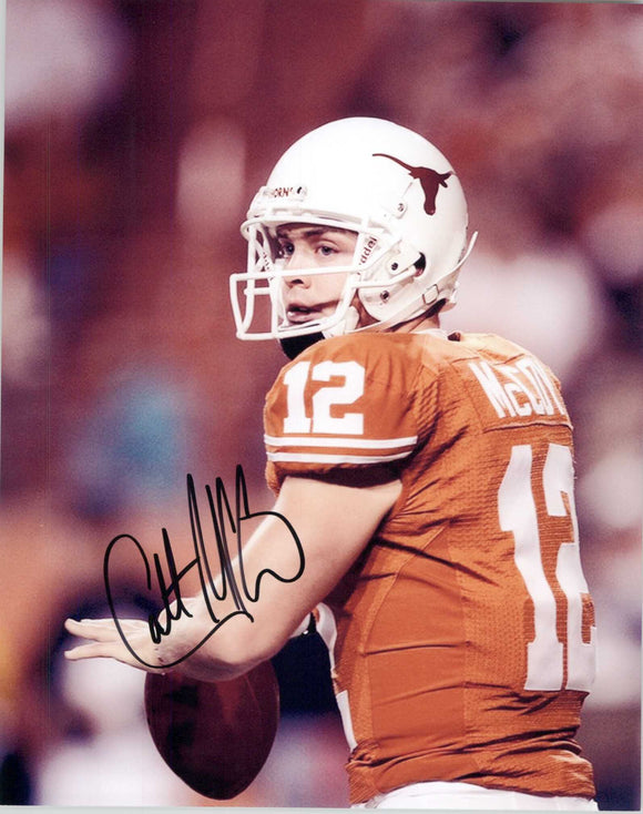 Colt McCoy Signed Autographed Glossy 8x10 Photo Texas Longhorns - COA Matching Holograms