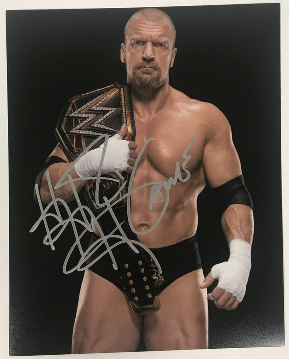 Triple H Signed Autographed WWE Glossy 8x10 Photo - Lifetime COA