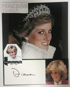 Princess Diana (d. 1997) Signed Autographed 8.5x11 Signature Display - Lifetime COA