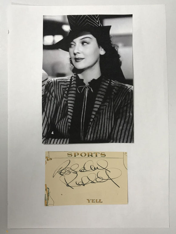 Rosalind Russell (d. 1976) Signed Autographed Vintage Signature 8.5x11 Display - Lifetime COA