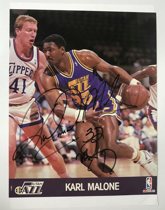 Karl Malone Signed Autographed Color 8x10 Photo Utah Jazz - Lifetime COA