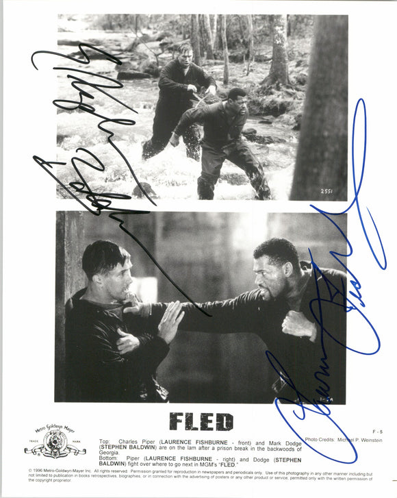 Laurence Fishburne & Stephen Baldwin Signed Autographed 