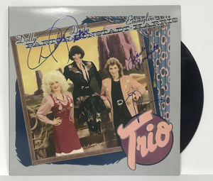 Dolly Parton, Emmylou Harris & Linda Ronstadt Signed Autographed "Trio" Record Album - Todd Mueller COA