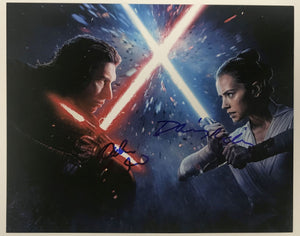 Daisy Ridley & Adam Driver Signed Autographed "Star Wars" Glossy 8x10 Photo - Lifetime COA
