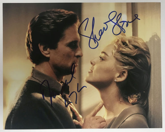 Michael Douglas & Sharon Stone Signed Autographed 