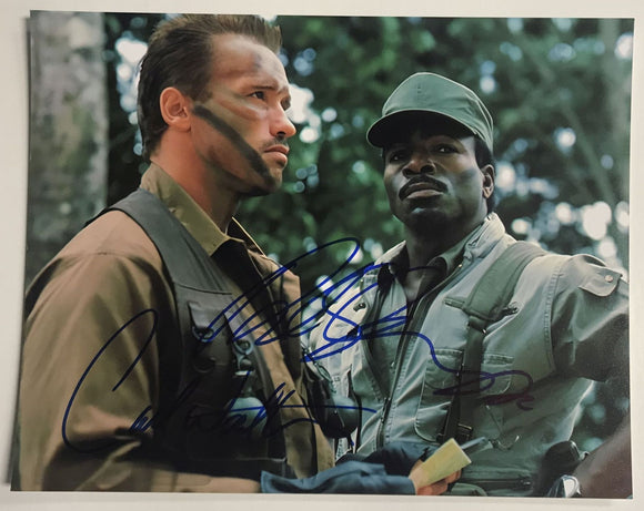 Arnold Schwarzenegger & Carl Weathers Signed Autographed 