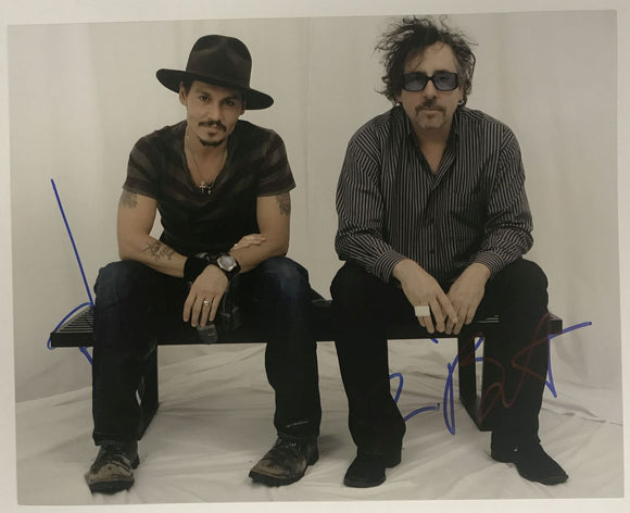 Johnny Depp & Tim Burton Signed Autographed Glossy 8x10 Photo - Lifetime COA