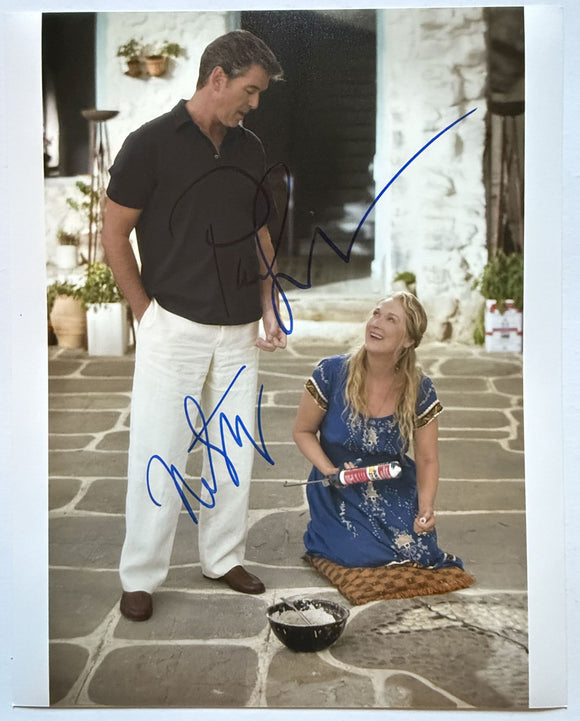 Pierce Brosnan & Meryl Streep Signed Autographed 