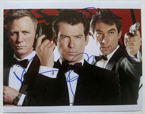 Daniel Craig, Pierce Brosnan & Timothy Dalton Signed Autographed "James Bond 007" Glossy 8x10 Photo - Lifetime COA