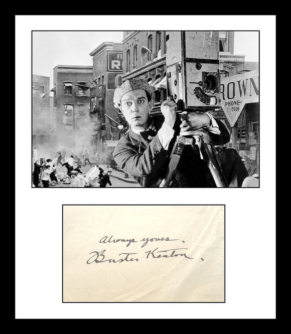 Buster Keaton (d. 1966) Signed Autographed Vintage Signature w/ Glossy Photo - Lifetime COA