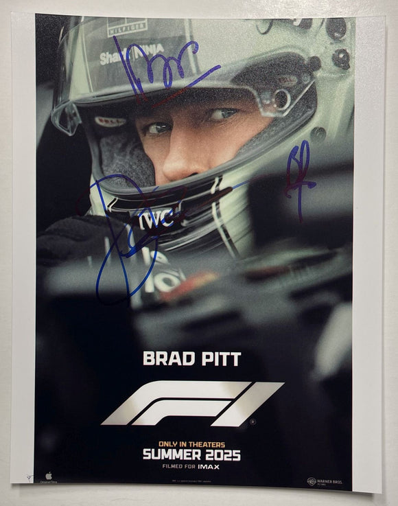 Brad Pitt, Damson Idris & Javier Bardem Signed Autographed 