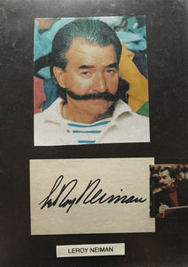 LeRoy Neiman (d. 2012) Signed Autographed 8.5x11 Signature Display - Lifetime COA
