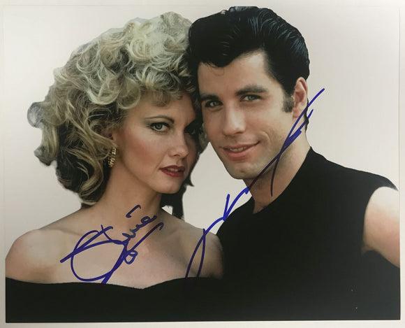 Olivia Newton-John & John Travolta Signed Autographed 