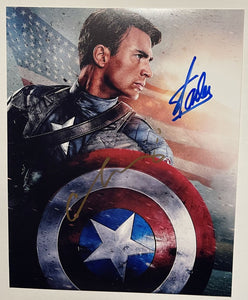 Stan Lee & Chris Evans Signed Autographed "Iron Man" Glossy 8x10 Photo - Lifetime COA