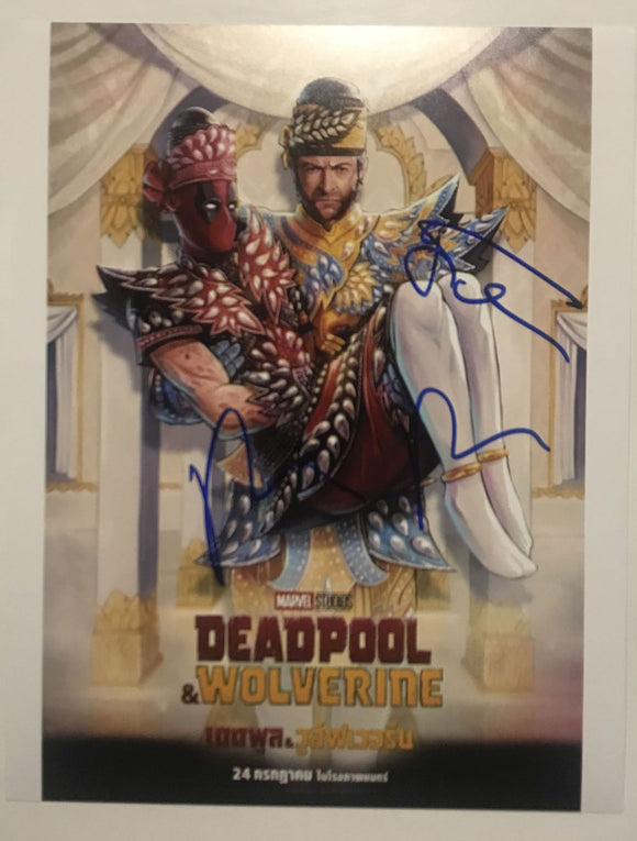 Ryan Reynolds & Hugh Jackman Signed Autographed 
