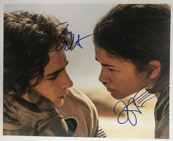 Timothee Chalamet & Zendaya Autographed Signed 