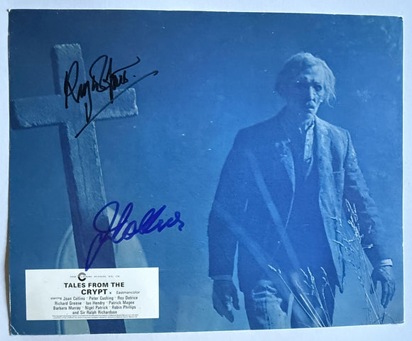 Roy Dotrice & Joan Collins Signed Autographed 