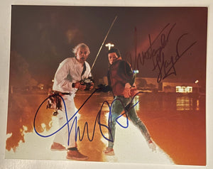 Michael J. Fox & Christopher Lloyd Signed Autographed "Back to the Future" Glossy 8x10 Photo - Lifetime COA