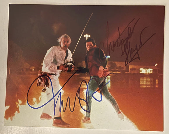 Michael J. Fox & Christopher Lloyd Signed Autographed 