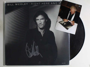 Bill Medley Signed Autographed "Right Here and Now" Record Album - COA Matching Holograms