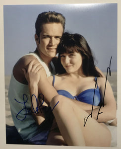 Jason Priestley & Shannen Doherty Signed Autographed "Beverly Hills 90210" Glossy 8x10 Photo - Lifetime COA