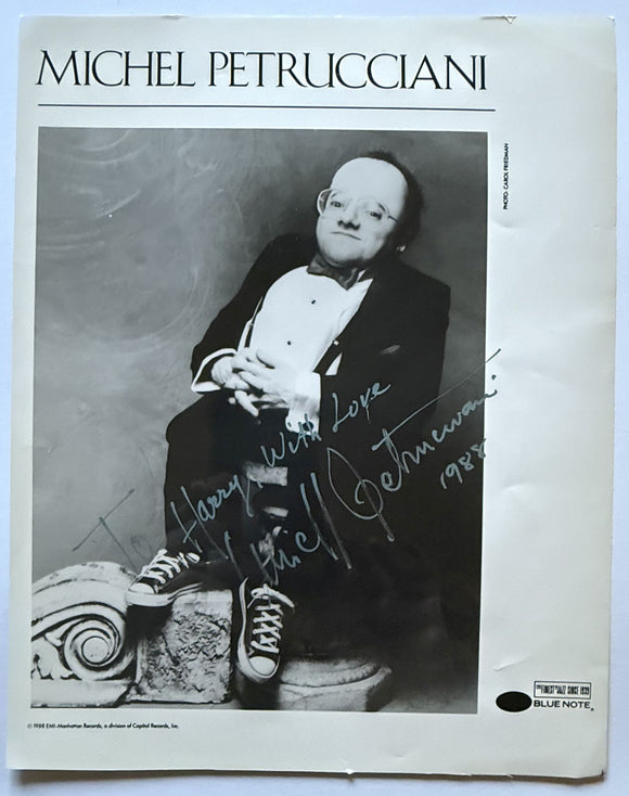 Michel Petrucciani (d. 1999) Signed Autographed Glossy 8x10 Photo Jazz Legend - Lifetime COA