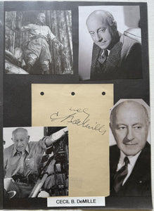 Cecil B. DeMille (d. 1959) Signed Autographed 8.5x11 Signature Display - Lifetime COA
