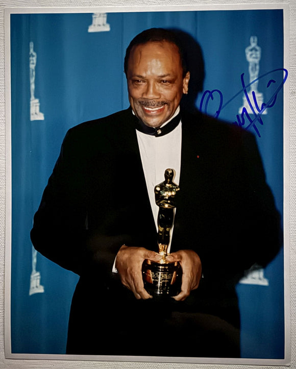 Quincy Jones Signed Autographed Glossy 8x10 Photo - Lifetime COA