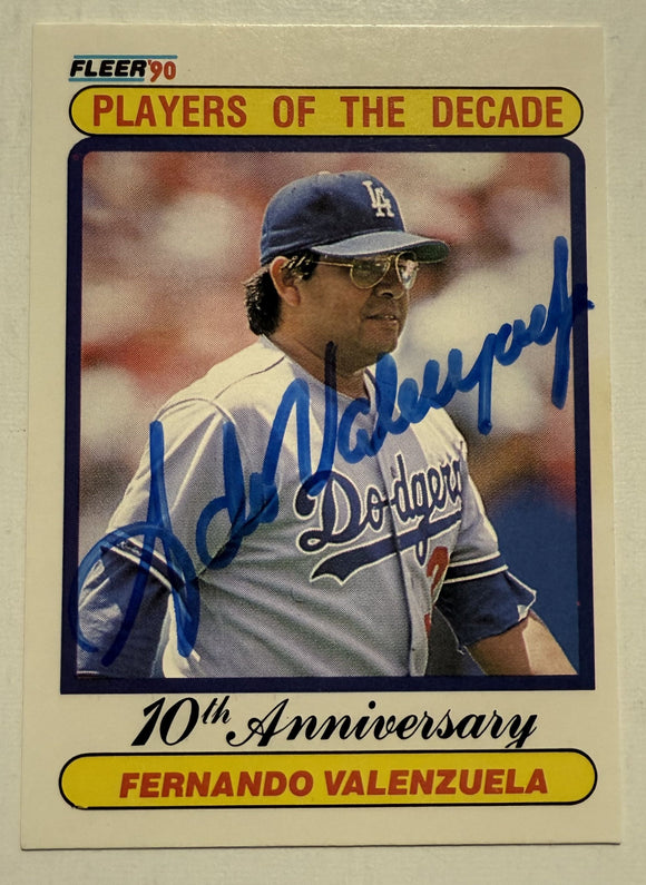 Fernando Valenzuela (d. 2024) Signed Autographed 1990 Fleer Baseball Card - Los Angeles Dodgers