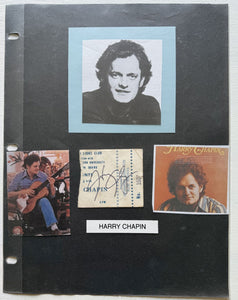 Harry Chapin (d. 1981) Signed Autographed 8.5x11 Signature Display - Lifetime COA