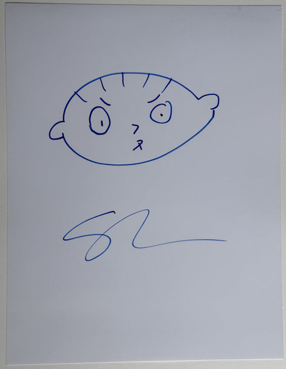 Seth MacFarlane Signed Autographed 8.5x11 Glossy Sheet w/ South Park Sketch - Lifetime COA