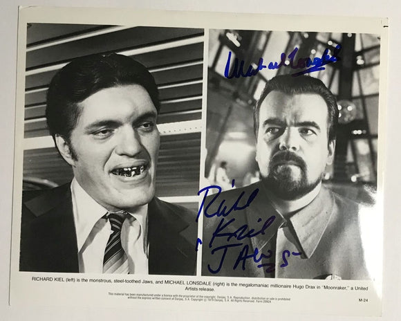 Richard Kiel & Michael Lonsdale Signed Autographed 