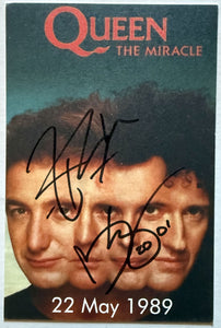 Brian May & Roger Taylor Signed Autographed "Queen" Color 4x6 Photo - Lifetime COA