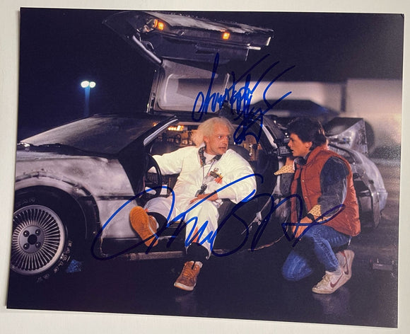 Michael J. Fox & Christopher Lloyd Signed Autographed 